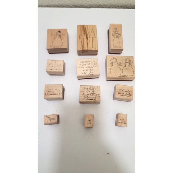 Stampin Up! Christmas Rubber Stamp Set Of 12 - Picture 4 of 7